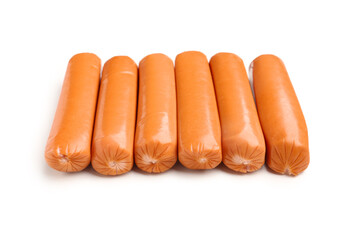 Tasty sausages isolated on white background