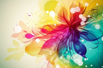 Fototapeta na wymiar Colorful abstract floral design background. Generative AI