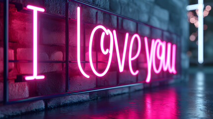 I love you neon sign
