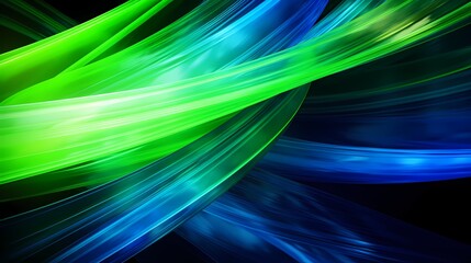 Neon streaks of lime green and electric blue intertwining, creating a kinetic burst of energy.
