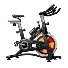 Stationary bike isolated on the transparent background