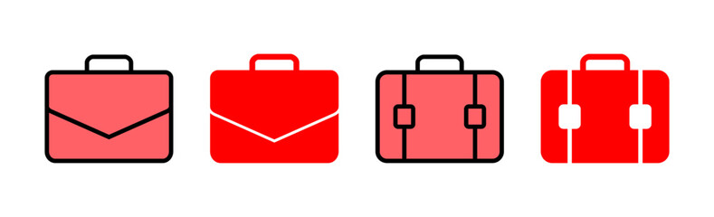 Briefcase icon set illustration. suitcase sign and symbol. luggage symbol.