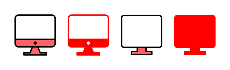 Computer icon set illustration. computer monitor sign and symbol