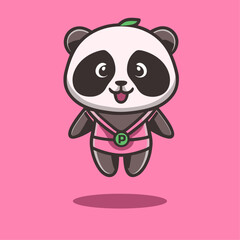 Vector cute Panda Character Heroes