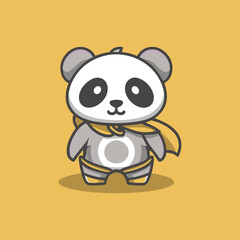 Vector cute Panda Character Heroes