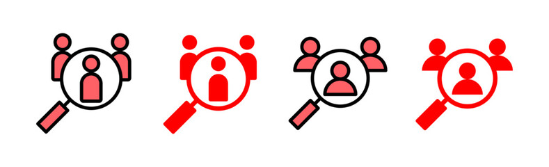 Hiring icon set illustration. Search job vacancy sign and symbol. Human resources concept. Recruitment