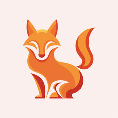 Obraz premium Modern Minimalist Kitsune Logo