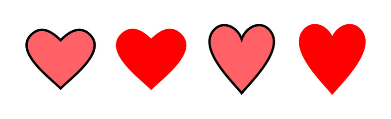Love icon set illustration. Heart sign and symbol. Like icon vector.
