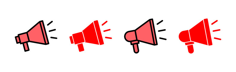 Megaphone icon set illustration. Loudspeaker sign and symbol