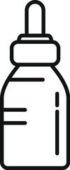 Obraz premium Korean dropper bottle icon outline vector. Skin mask. Care art makeup