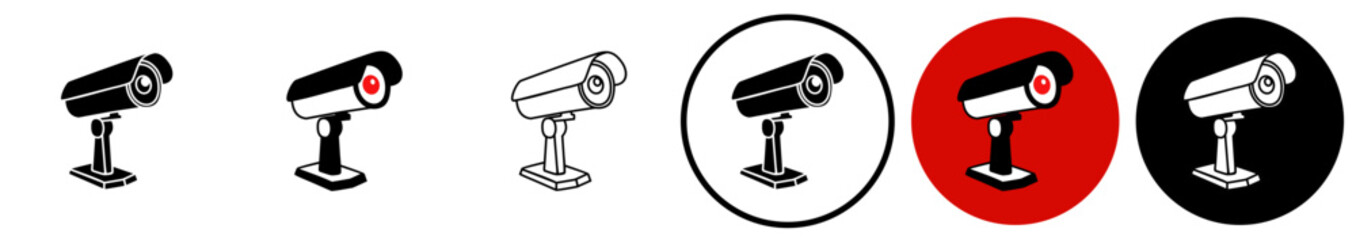 set Modern CCTV camera icon.security monitoring  camera logo vector illustration