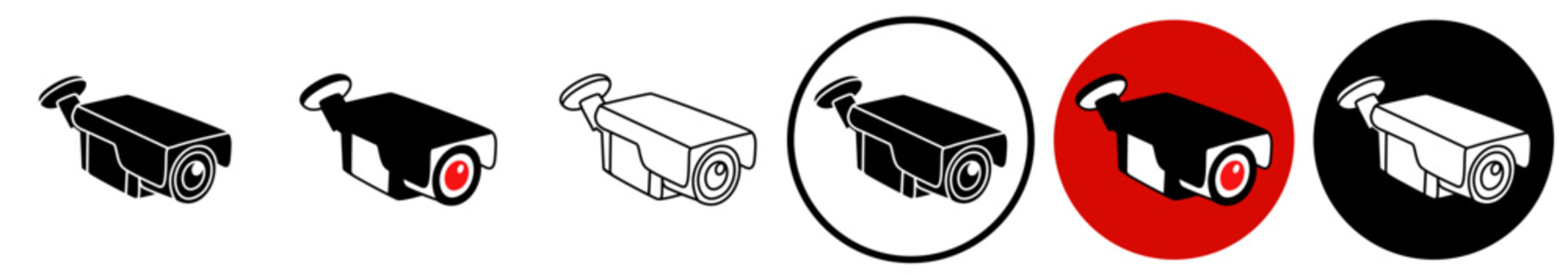set High technology security CCTV icon sign. Safety camera security pictogram logo design vector illustrations