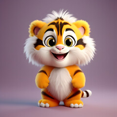 Fototapeta premium Tiger smiling 049. Generate Ai