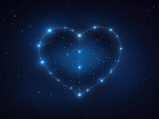 Heart-shaped constellation in the night sky