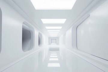 vibrant space with empty white artwork. computer generated visualization. Generative AI