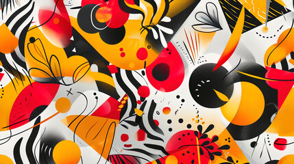 A pattern in which creative forms and bright shades create a feeling of fun and holiday