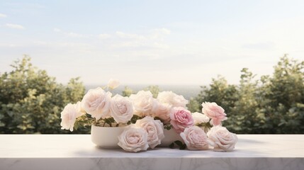 Obraz na płótnie Canvas pink roses in a vase