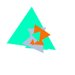 An abstract cut out triangle spiral burst design element.