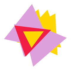 An abstract cut out triangle spiral burst design element.