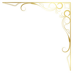 Gold vintage baroque corner ornament retro pattern antique style acanthus. Decorative design element filigree calligraphy. You can use for wedding decoration of greeting card and laser cutting