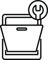 Repair dishwasher icon outline vector. Service broken appliance. Home dirty