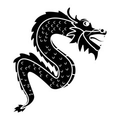 lunar new year on glyph style. Chinese New Year Dragon