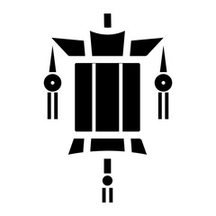 lunar new year on glyph style. Traditional chinese lantern on glyph style