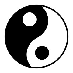 Fototapeta na wymiar lunar new year on glyph style. yin yang icon