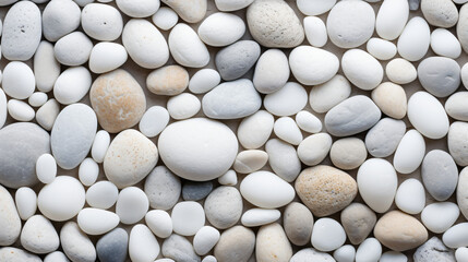 Fototapeta na wymiar White pebbles stone texture and background