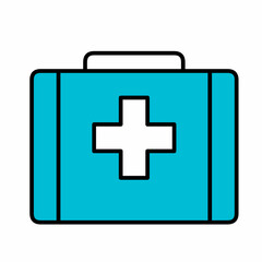 First aid box icon vector design template, medical bag icon, simple design, suitable for all. On a white background