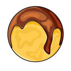 Floating takoyaki food food concept icon simple cartoon vector illustration, On white background