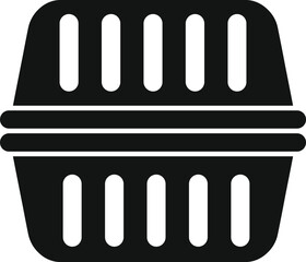 Plastic fast food box icon simple vector. Pack bread. Craft snack