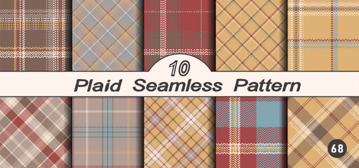 Set seamless vector check plaid pattern.