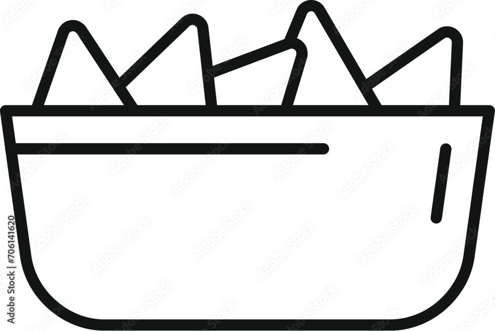 Canvas Prints Chips bowl icon outline vector. Fast food snack. Craft patty motion