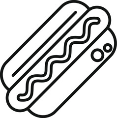 Fototapeta premium Street hot dog icon outline vector. Fast food. Snack lunch