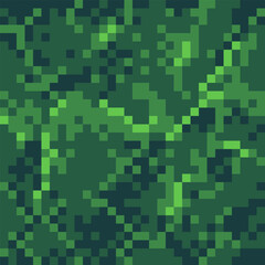 Tile green marble abstract fashion fabric texture seamless pattern, for pixel art style game, camouflage vector illustration. Design for web and mobile app.