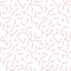 Seamless patterns with brain patterns in line drawing style.