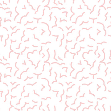 Seamless patterns with brain patterns in line drawing style.