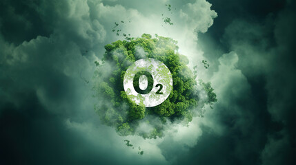 Oxygen sig in the globe of  green forest. Breathe in the beauty of a clean environment, exhale gratitude for fresh air generated by ai  - obrazy, fototapety, plakaty