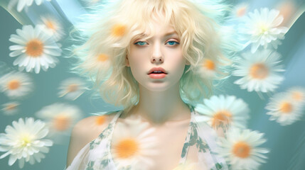 portrait of a woman with flowers