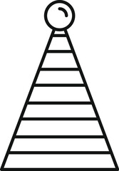 Festive party hat icon outline vector. Revel decoration hat. Child paper cone