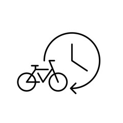 Bicycle renting hourly service. Pixel perfect, editable stroke icon