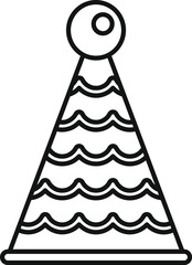Celebration party hat icon outline vector. Xmas child. Cone star hat