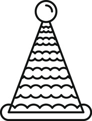 Slice revel hat icon outline vector. Party cone cap. Body celestial
