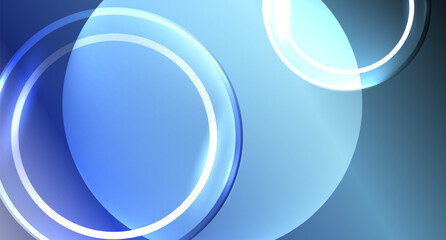 Neon glass circle copyspace for your text or product presentation geometric background. Vector illustration For Wallpaper, Banner, Background, Card, Book Illustration, landing page