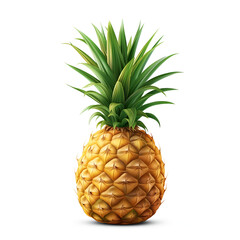 Isolated whole pineapple pieces on white background
