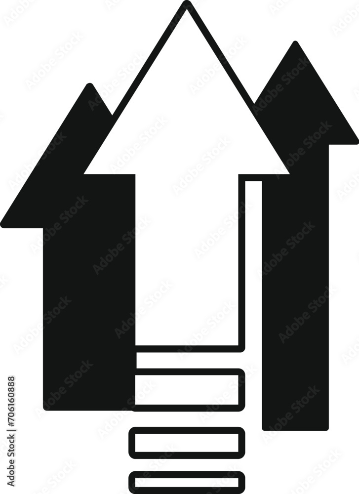 Poster velocity efficient icon simple vector. plan work up. speed device scale