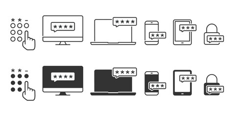 Device computer phone password. Illustration vector