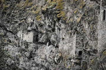 Ancient ruins of the Dzivgis Fortress in the mountains