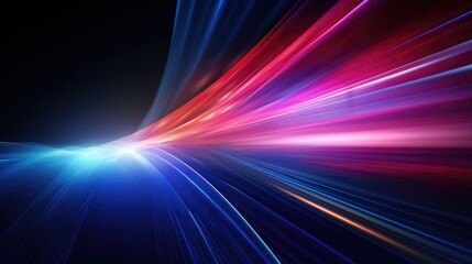 vibrant speed of light spectrum - abstract concept of movement and velocity in vivid neon colors for dynamic backgrounds - obrazy, fototapety, plakaty